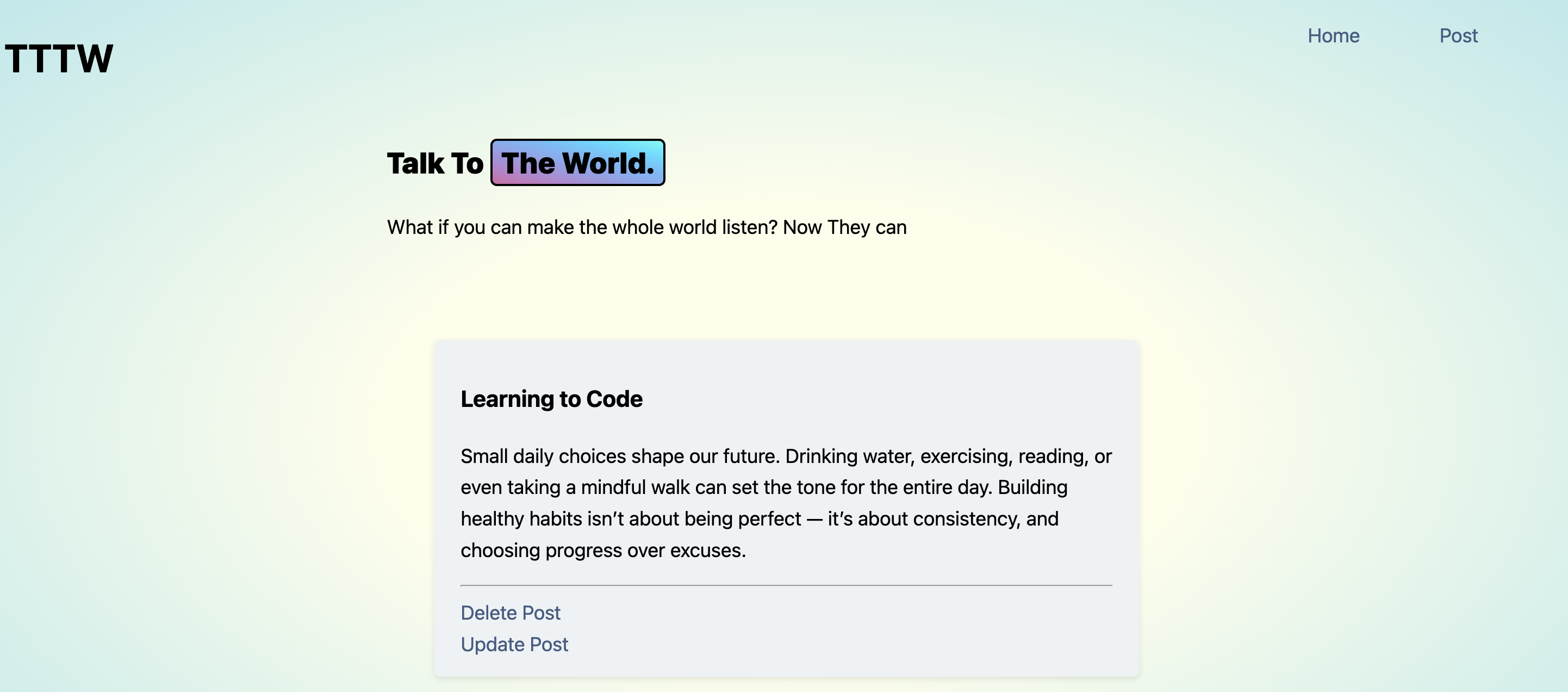 TTTW project screenshot